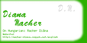 diana macher business card