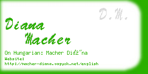 diana macher business card